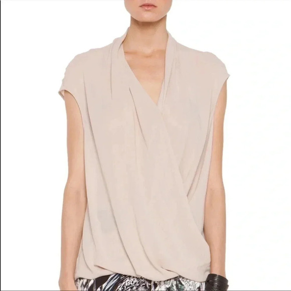 Helmut Lang pink blush drape blouse - Picture 2 of 9